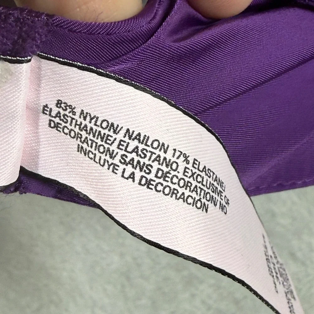 Victoria's Secret‎ Purple Demi Bra 36D Underwire Adjustable Straps 301407-E91